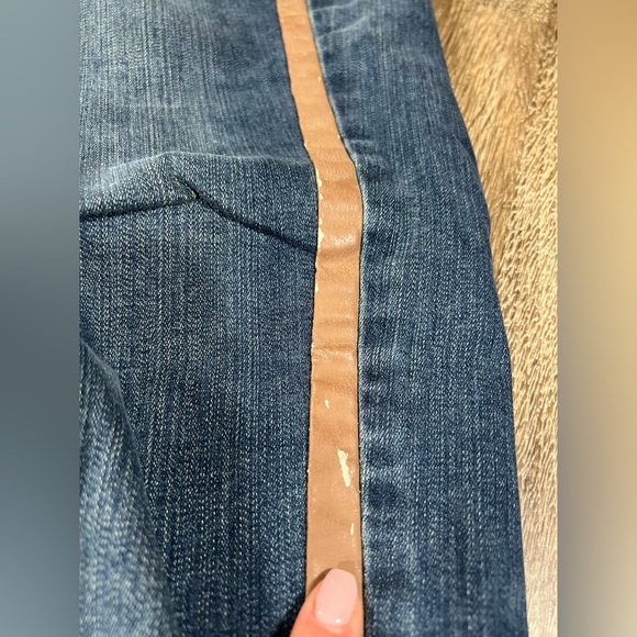 Coldwater Creek Women’s Blue Jeans Sz:10 Grunge Meets Preppy Straight Y2K Stripe - Picture 5 of 8